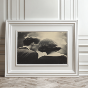 Couple Lovingly Standing Shoulder to Shoulder, Black and White Photo | Digital Download, Ready-to-Print